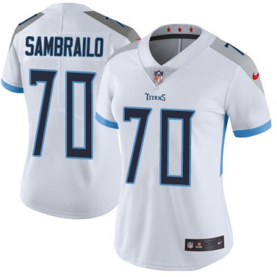 Nike Tennessee Titans #70 Ty Sambrailo White Women's Stitched NFL Vapor Untouchable Limited Jersey
